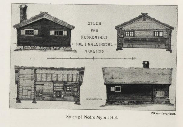 Artikkelen &laquo;Bygningsskikk og rosemaling i de øvre bygdene i Hallingdal&raquo; fra 1927 av arkitekt Ole Stein 