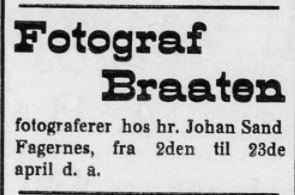 fotograf braaten Valdres 1911.03.25