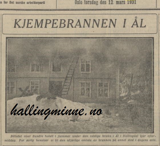 Då Sundre sentrum vart lagt i&nbsp;oske